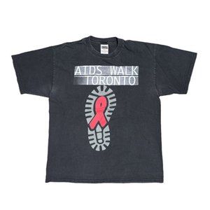 Vintage 90s  Toronto Aids Walk 1998 Faded Tultex T Shirt Mens XL